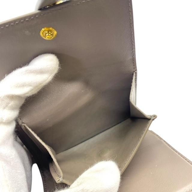 Celine Wallet Fold Wallet Compact Wallet Mini Wallet Logo Leather Gray