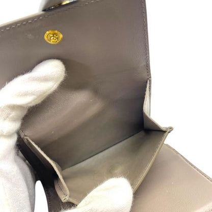 Celine Wallet Fold Wallet Compact Wallet Mini Wallet Logo Leather Gray