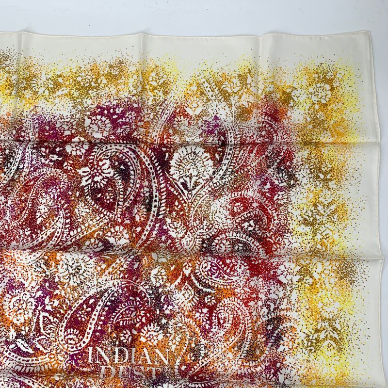 Hermes Scarf Silk Carre 90 Indian Dust White