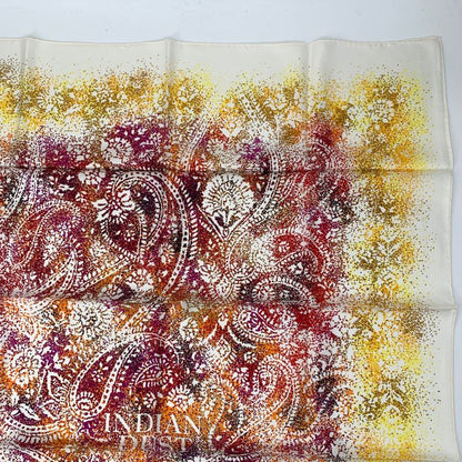 Hermes Scarf Silk Carre 90 Indian Dust White