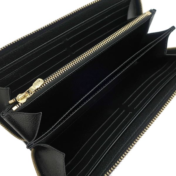 Louis Vuitton Long Wallet Flower Zippy Wallet Epi Leather Noir Black Gold