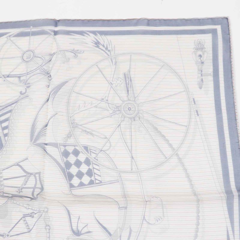 Hermes Gavroche 45 Voitures Enequilibre Elaborate Carriage 100% Silk Scarf
