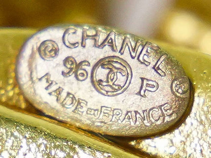 Authentic Chanel Coco Mark Gripore Clear Stone Brooch GP Gold Plated Coco Mark