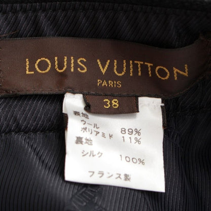 Louis Vuitton Wool Zip Design Melton Skirt Black 38