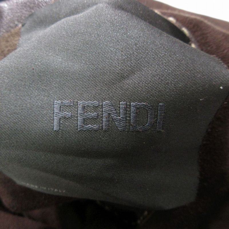 Fendi Mouton Boa Long Coat Knee Length Brown Size 48 Men's Women's