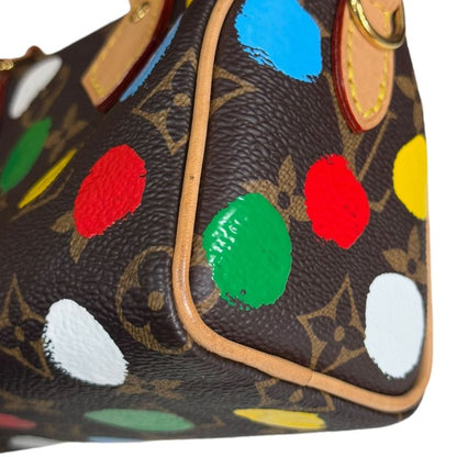 Louis Vuitton Yayoi Kusama Collaboration Nano Speedy Monogram Shoulder Bag