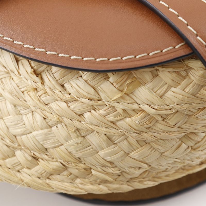 Loewe Gate Small 329.13t20-2924 Leather And Raffia Brown Women Shoulder Bag