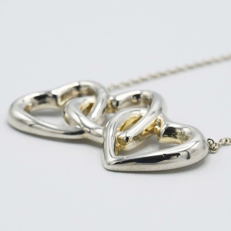 '-1 Tiffany & Co Tiffany & Co Necklace Triple Heart Silver 925 Accessories Total