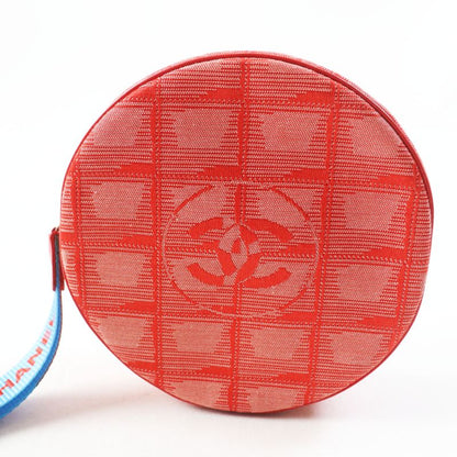 CHANEL 6859809 New Travel Line Nylon Round Shape Round Pouch Red With Box Made