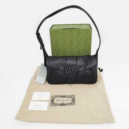 Gucci Aphrodite 767226 Black Shoulder Bag Cuff Leather Women's - Unused