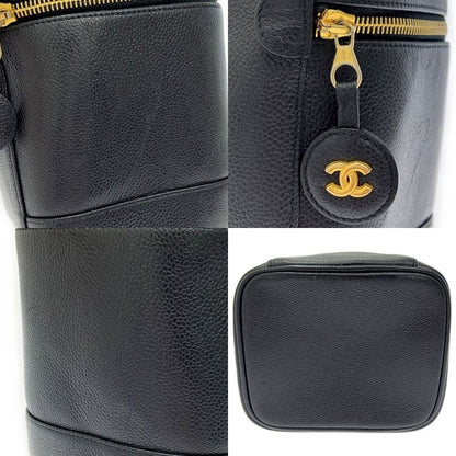 Chanel Caviar Skin Vanity Bag Black 424897 Handbag