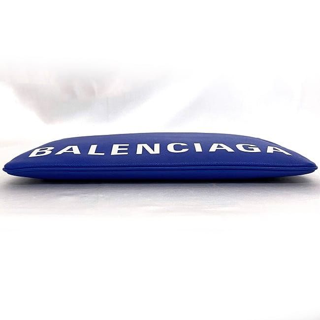 Balenciaga Clutch Bag Blue 579550 Excellent Condition Zipper Logo