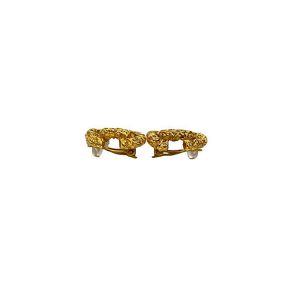 Chanel Vintage Coco Mark Motif Earrings Ear Cuff Accessory 93A