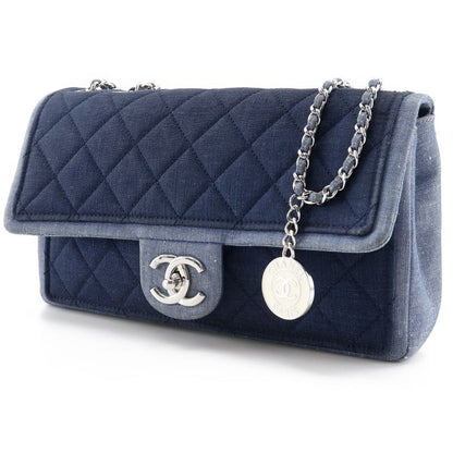 Chanel Chain Shoulder Matelasse Double Chain Denim Blue Ladies Shoulder Bag