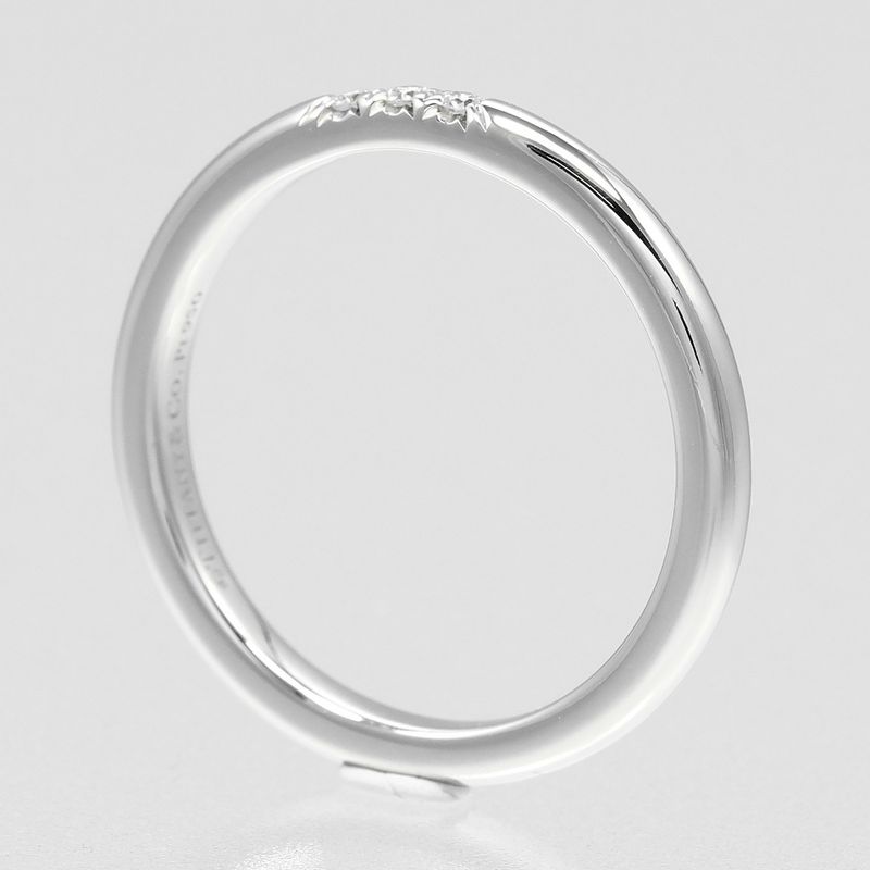 Tiffany & Co Forever Wedding Classic Band Pt950platinum X 3P Diamonds #6.5