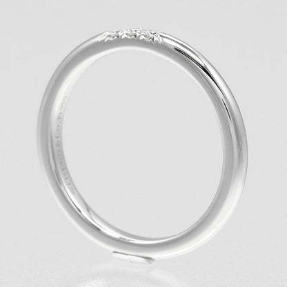 Tiffany & Co Forever Wedding Classic Band Pt950platinum X 3P Diamonds #6.5