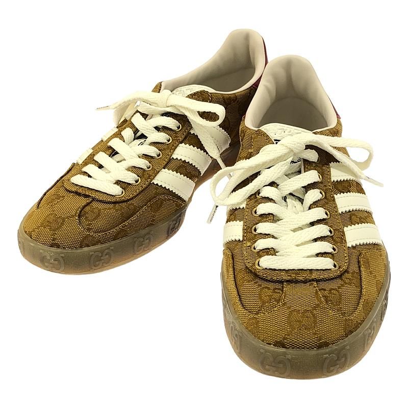 Gucci WMNS Gazelle Hq7086 Gazelle GG Logo Sneakers - 24 - Beige&brown - Women's
