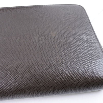 Prada Round Zipper 2ml220 Saffiano Caffe+nero Dark Brown Women's Long Wallet