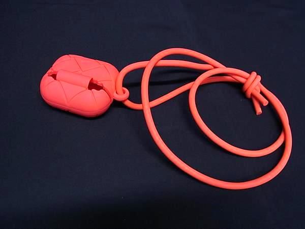 Bottega Veneta Intrecciato Rubber Airpods Case Airpods Case In Orange