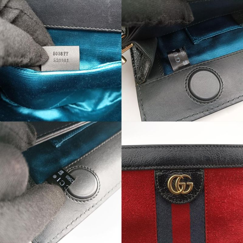 Gucci Ophidia Red And Black Suede 503877 I023532988