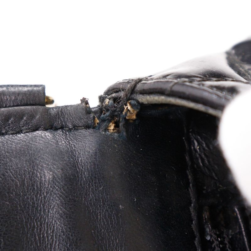 Chanel Chain Shoulder Matelasse Chain With Coco Mark Enamel Black Ladies