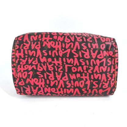 Louis Vuitton Speedy 30 M93704 Monogram Graffiti Canvas Fuchsia Pink