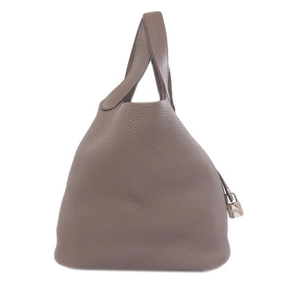 Hermes Picotin Lock MM Etan Silver Hardware Handbag Taurillon Women