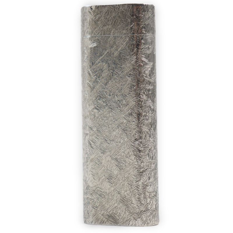 Cartier Oval New Shape Total Pattern Roller Type Smoking Toy Gas Lighter Silver