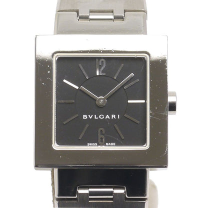 Bulgari Quadrado Sq22ss Ladies Quartz SS Black Dial