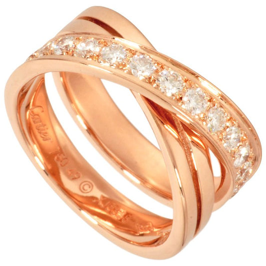 Cartier Etancel De Cartier Ring With Diamonds #49 18K Pink Gold 79g Pink Gold