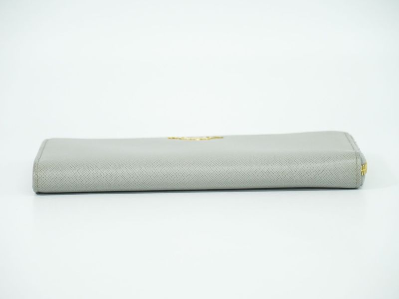 Authentic Prada Saffiano Metal Leather L-shape Zipper Long Wallet Long Wallet