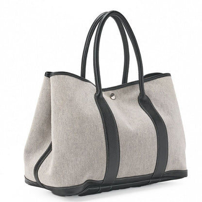 Hermes Garden Party PM Tote Bag Tote Negonda X Canvas Gray (silver Hardware)