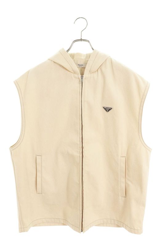 Prada Geb220 Triangle Plate Hooded Vest Men's M