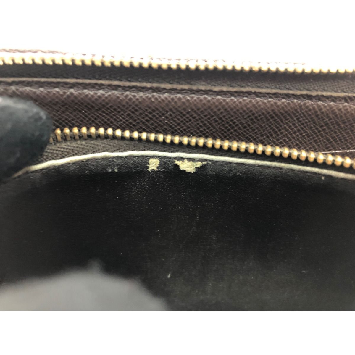 Louis Vuitton Women's Long Wallet Round Zipper Portomone Zip Damier Ebene