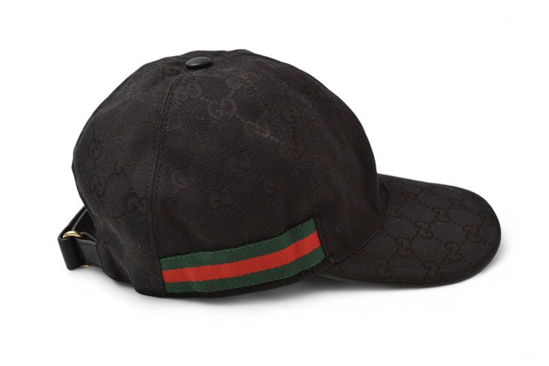 Gucci Baseball Cap Hat Gucci GG Black Red Green 200035 Kqwbg 1060 Size M 58cm