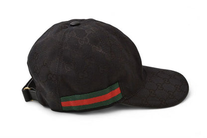 Gucci Baseball Cap Hat Gucci GG Black Red Green 200035 Kqwbg 1060 Size M 58cm