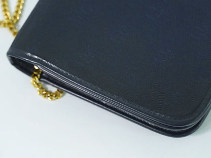 Authentic Christian DIOR Chain Shoulder Bag Canvas Navy Bag Pre-owned [follow-up
