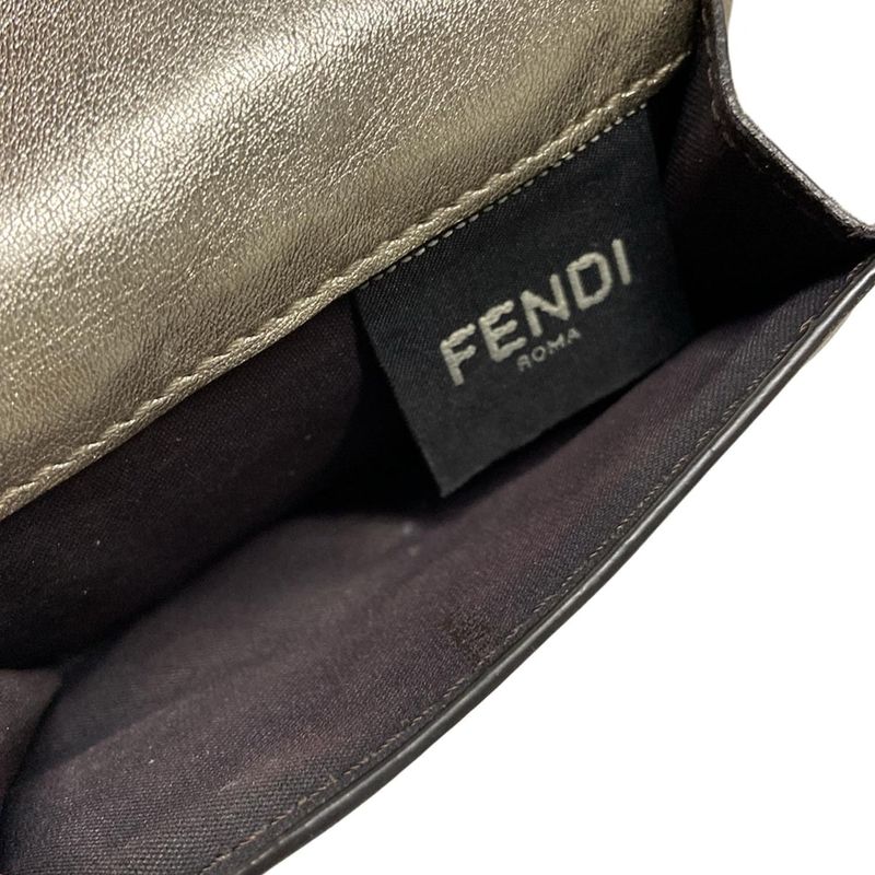 Fendi Trifold Wallet Micro Trifold Wallet 8m0395 Gold Leather