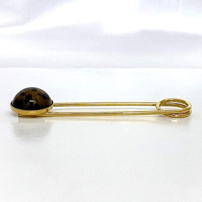 Fendi Pin Brooch Ec21581 Gold Beige Brown