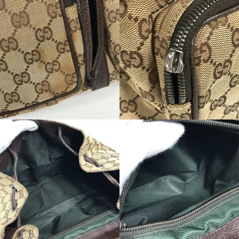 Gucci Backpack Sac GG Logo Backpack 114552 GG Canvas/leather Beige