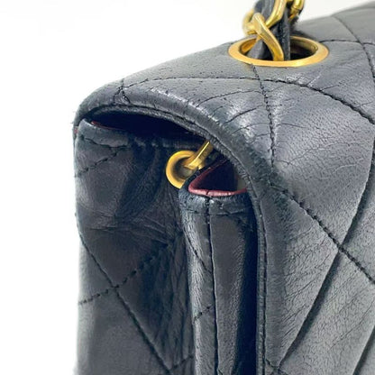 Chanel Full Flap Chain Shoulder Matelasse 1st Lambskin Black Shoulder Bag Gold