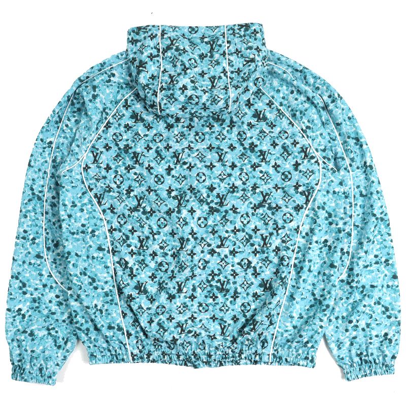 Louis Vuitton 23AW Monogram Printed Windbreaker Zip-up Nylon Jacket Light Blue