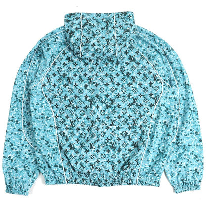 Louis Vuitton 23AW Monogram Printed Windbreaker Zip-up Nylon Jacket Light Blue