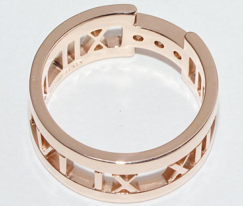 Tiffany & Co Ring 18K Pink Gold Diamond 3P Open Atlas Ring