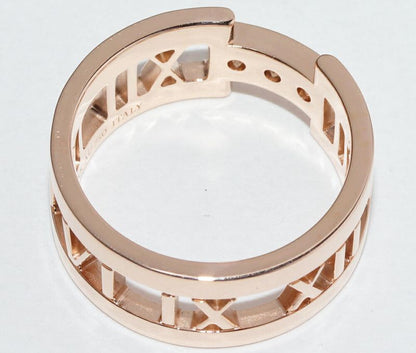 Tiffany & Co Ring 18K Pink Gold Diamond 3P Open Atlas Ring