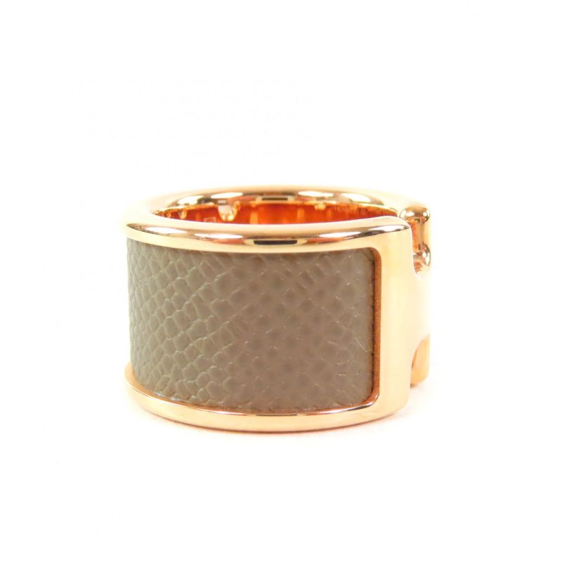 Hermes Olympe GM Etoupe Pink Gold Vaux-madame H Design Ring - Ring XS Size