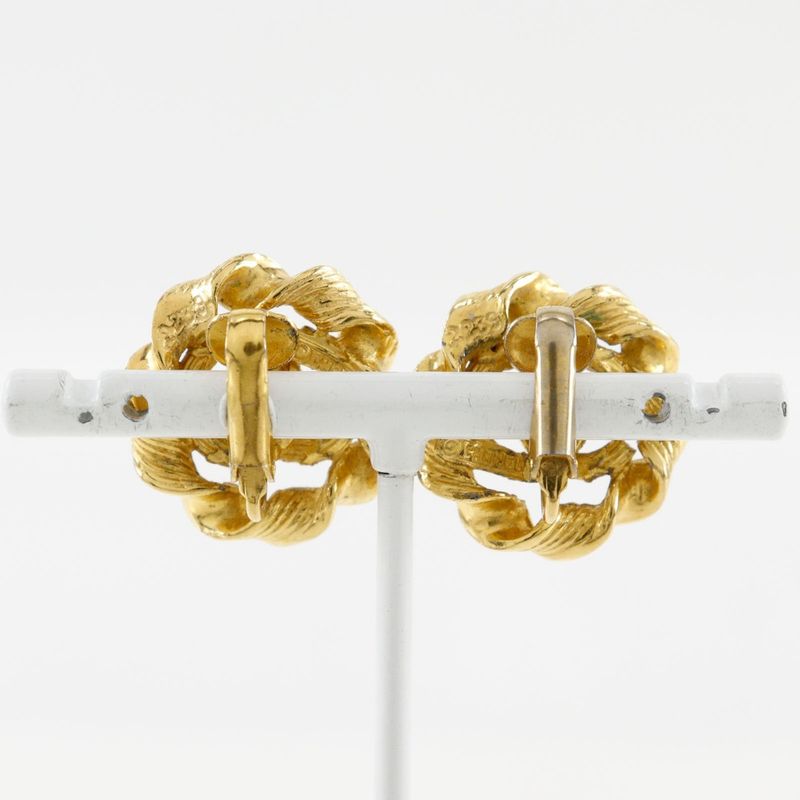 Chanel Round Coco Mark Vintage Gold Plated 2239 Ladies 9.7g Earring