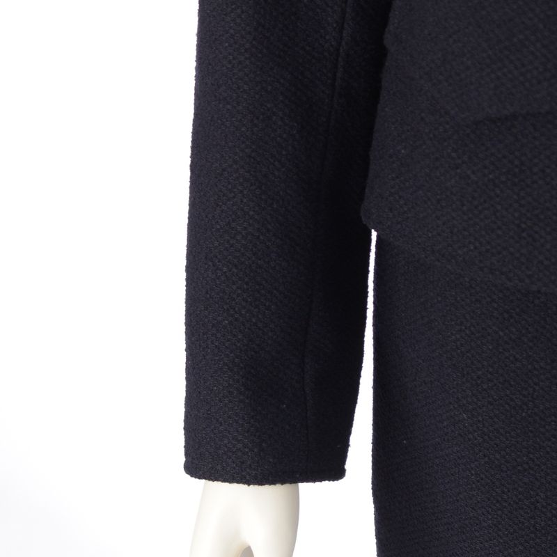 Chanel 97P Wool And Nylon Collarless Jacket Skirt Set-up P07187v05407 Navy 36