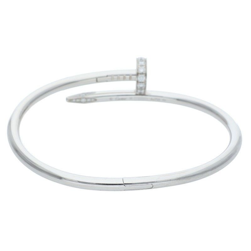 Cartier New Shape Juste UN CLOU Bracelet DIA 18K White Goldjuste Un Clou Half