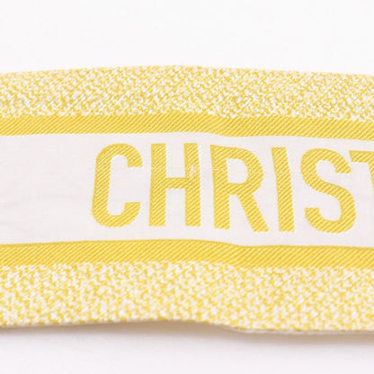 [dior] Christian Dior Mitzah Toile De Jouy Sauvage Ribbon Scarf Silk Yellow/whit